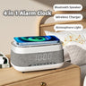 Yenvique Intelligent Multifunctional Alarm Clock Bluetooth Speaker Wireless Charger Fast Charge Clock Atmosphere Night Light Home Decor